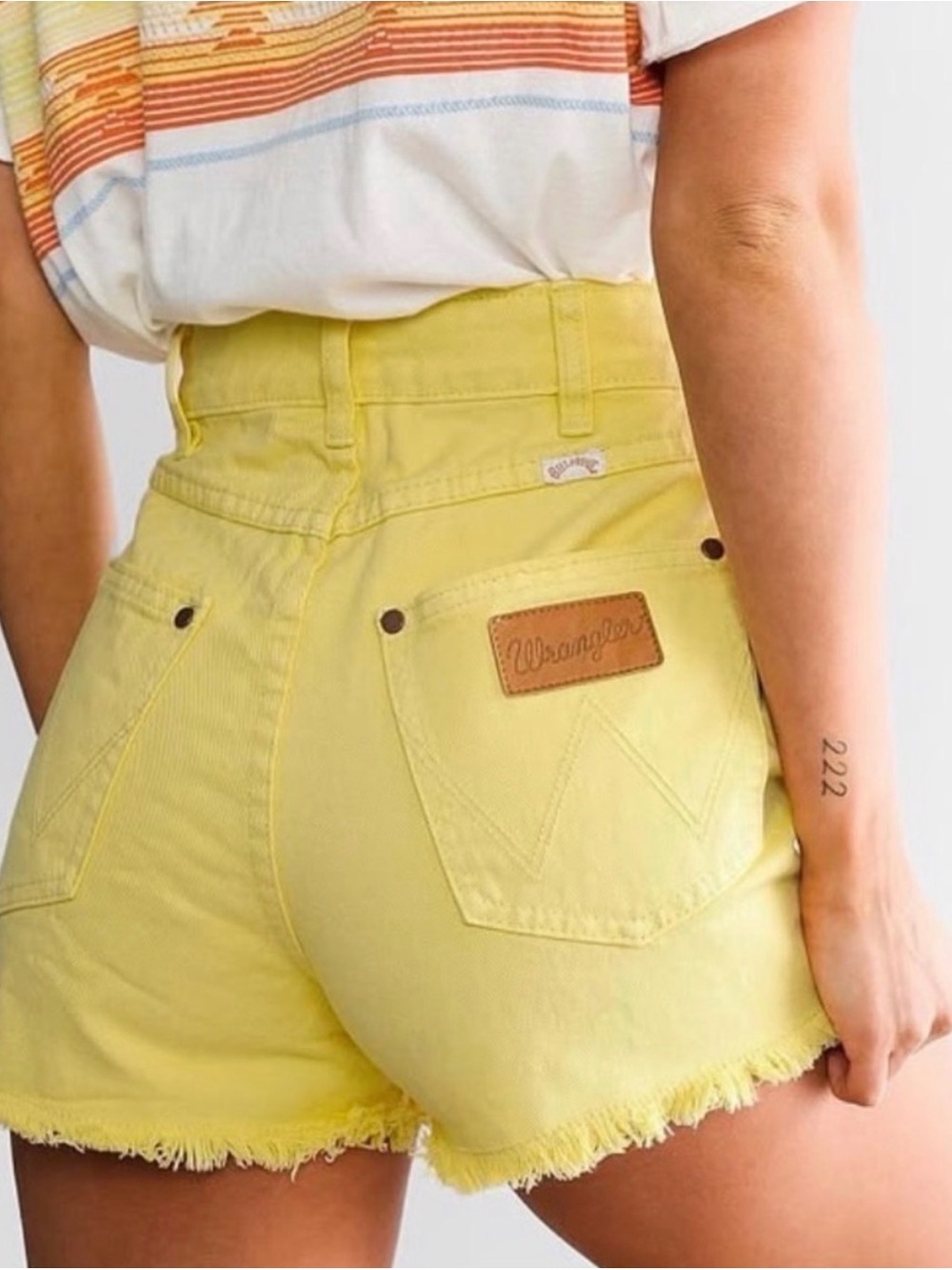 Wrangler High-Waist Yellow Shorts